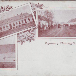 Pozdrav z Třebomyslic a Začan 1905