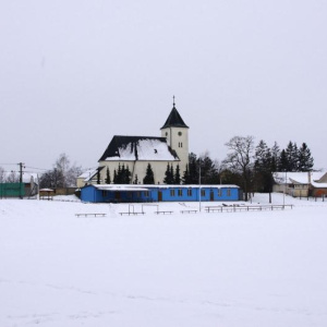 Hřiště a kostel 14.2.2013