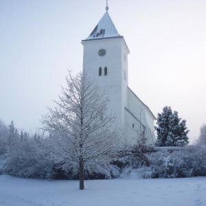 Kostel od farské zahrady 4.12.2010